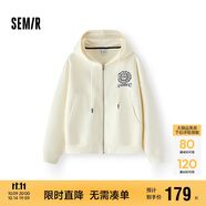 森馬（Semir）[商場(chǎng)同款]外套女連帽刺繡學(xué)院風(fēng)2025春寬松質(zhì)感夾克101125108002