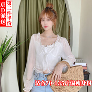 坤隨 披肩開衫外套春夏季2025超仙女時(shí)尚外搭披肩配吊帶裙子防曬配飾 開衫披肩1件白色【適約70-135斤
