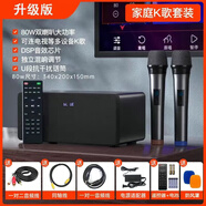 麥巢家庭KTV無線麥克風娛樂卡拉ok唱歌音箱電視投影儀手機電腦平板套裝家用藍牙音響話筒一體機設備 黑色款(電池無線雙麥)
