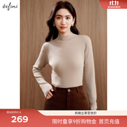 伊芙麗（eifini）伊芙麗半高領(lǐng)亮絲設(shè)計感針織打底衫毛針織衫2024冬季新款羊毛衫女 米駝色 L /115-130斤
