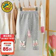 G.DUCKKIDS小黃鴨兒童打底褲女童連褲襪嬰兒褲襪春秋外穿長(cháng)褲女孩寶寶打底襪 灰色點(diǎn)點(diǎn)兔 90 尺碼1~2歲【 80-90cm】