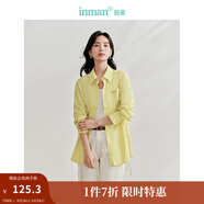 茵曼（INMAN）法式碎花高級感2025夏女新款休閑中長吊帶連衣裙子 防曬襯衫-檸檬黃 -18424160 M