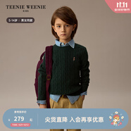 Teenie Weenie小熊童裝秋男女童經(jīng)典百搭休閑風(fēng)圓領(lǐng)羊毛毛衣 獵人綠 120 cm