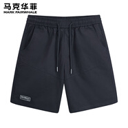 馬克華菲潮牌短褲男夏季新款工裝運動沙灘透氣男士五分短褲純棉褲子 藏青色 29【S】