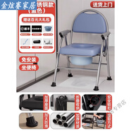 妙普樂德國進(jìn)口工藝不銹鋼坐便椅老人家用結(jié)實(shí)牢固坐便器移動(dòng)馬桶防滑防 【加厚不銹鋼款】O型便孔+穩(wěn)防滑+終身(藍(lán)色款)