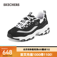 斯凱奇（Skechers）新款女經(jīng)典復古運動(dòng)休閑鞋輕便緩震熊貓鞋 896121 黑色/白色/BKW 40
