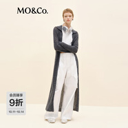 MO&Co.【active系列】針織開衫2025秋新品含馬海毛長款翻領MBE3CAR003 深花灰色 S /160