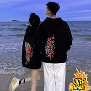 love legend 情侶裝衛(wèi)衣全套秋冬一男一女同款寬松百搭連帽衫衣服班服定制 蝴蝶 黑色+黑色 加絨 男XL+女M