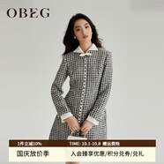 OBEG歐碧倩蝴蝶結(jié)格子直身裙10464130 黑格 S /160/36