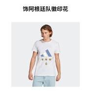 阿迪達(dá)斯 （adidas）阿根廷隊(duì)世界杯三星紀(jì)念運(yùn)動(dòng)上衣短袖T恤男裝夏季阿迪達(dá)斯 白色 xs
