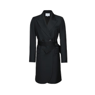 TIE FOR HERTieForHer 羊毛束腰腰帶款精致通勤顯瘦職場(chǎng)女士西裝裙 石墨黑現(xiàn)貨 E1WTTS002A L