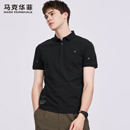 馬克華菲【金線(xiàn)刺繡】短袖POLO衫男2025夏季新款潮酷港風(fēng)時(shí)尚翻領(lǐng)上衣 黑色001 2XL /185