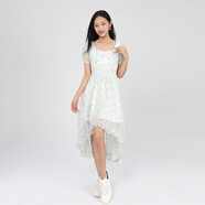 金苑金苑連衣裙2024新款女夏時(shí)尚雪紡碎花不規(guī)則氣質(zhì)顯瘦裙子G242145 綠色 S