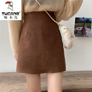 啄木鳥2025年秋冬季新款毛呢半身裙女小個子學(xué)生顯瘦百搭a字裙氣質(zhì)高腰 深棕色 S