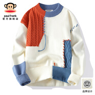 大嘴猴（paul frank）美式潮流保暖毛衣男士秋冬季新款拼接寬松針織打底衫休閑百搭男裝 7011C藍色【官方正品】 XL 【建議120-135斤】