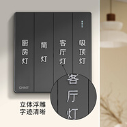 藍瑞 夜光開關貼標識標示標簽貼電表箱貼墻貼裝飾插座燈開關面板貼紙 【撕膜留字】浮雕銀字（無夜光）