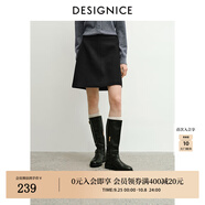 迪賽尼斯（DESIGNICE）迪賽尼斯2025年冬季新款智性通勤百搭顯瘦A字短裙氣質(zhì)高腰半身裙 黑色 L