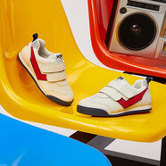 普尼男女魔術(shù)貼兒童鞋復古耐磨運動(dòng)休閑鞋 紅色 34碼（腳長(cháng)220mm） 