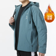 阿迪達斯 （adidas）外套男士2025春秋季運動服武極系列梭織加絨保暖連帽夾克IX4289 IX4288迷霧祖母綠 M