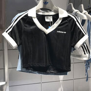 阿迪達(dá)斯（adidas）三葉草短袖女裝夏季新款翻領(lǐng)足球風(fēng)健身運(yùn)動(dòng)服透氣休閑短款T恤 IR9780 XS