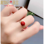 DL 1998胖東來(lái)品質(zhì)朱砂戒指 女s925銀活口可調(diào)節(jié)富貴花開(kāi)指環(huán)轉(zhuǎn)運(yùn)男款蝴 朱砂萬(wàn)人迷戒指 開(kāi)口可調(diào)節(jié)