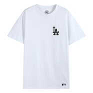 47brand美版MLB短袖T恤純棉面料印花刺繡 NY/LA男女款 47brand出品 白色-左胸刺繡LA M (高165-175cm,體重55-65kg)
