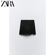 ZARA24季新品 女裝 黑色高腰百搭舒適休閑裙褲短褲 1608041 800 黑色 XS (160/62A)