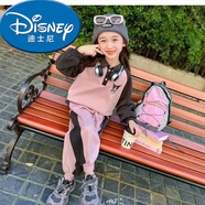 迪士尼（Disney）粉筆末端25新款洋氣時(shí)尚兒童衛(wèi)衣兩件套春秋女寶休閑運(yùn)動(dòng)女童套裝 奶甜庫(kù)洛米撞色【套裝】春秋款 100 建議身高90cm左右