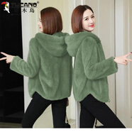 啄木鳥(niǎo)（TUCANO）冬季雙面搖粒絨純.棉衛衣加厚保暖珊瑚絨大尺碼開(kāi)衫連帽外套女 綠色 S 建議110斤以下