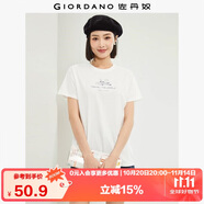 佐丹奴（Giordano）棉質(zhì)針織旅行日記印花圓領(lǐng)短袖T恤13394202
