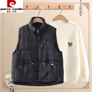 皮爾卡丹（pierre cardin）初中高中學(xué)生毛衣女少女學(xué)院風(fēng)毛衣秋冬裝新款韓版圓領(lǐng)打底針織衫 米白色毛衣+8801馬甲 M 80-100斤