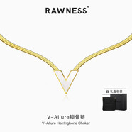 RAWNESS白色貝母鎖骨鏈 V字型蛇骨鏈輕奢小眾高級感項(xiàng)鏈配飾男女 白貝母V