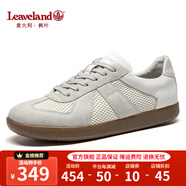 楓葉（leaveland）意大利男鞋2025新品真牛皮復古情侶款德訓鞋戶(hù)外男士運動(dòng)休閑板鞋 網(wǎng)面-白色（皮鞋碼） 43