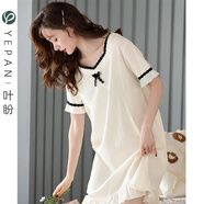 葉盼（yepan） 睡裙女夏季莫代爾薄款無袖睡衣夏天寬松大碼連衣裙女士家居服 1124【莫代爾 清涼舒適】 L (165) ：建議100-120斤穿著