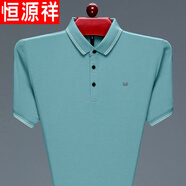 恒源祥夏季Polo保羅衫純棉翻領(lǐng)男士短袖t恤純色上衣半袖體恤男裝 蘭色 165/M建議100-120斤