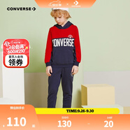 匡威（Converse）兒童衛(wèi)衣套裝春季新款純棉上衣褲子兩件套3-14歲女大童運(yùn)動(dòng)長袖服 藏青藍(lán) 140 /68 【建議身高128-140cm】