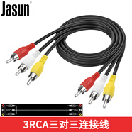 JASUN 捷順 機頂盒視頻線(xiàn) AV一分三視頻線(xiàn)三合一AV線(xiàn)網(wǎng)絡(luò )盒子接老電視連接線(xiàn)支持小米海信TCL華為智慧屏 三對三AV音視頻線(xiàn) 2米