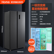 奧馬（Homa）奧馬冰箱一級(jí)能效變頻風(fēng)冷無(wú)霜家用超薄電冰箱小型法式四門十字對(duì)開(kāi)門雙開(kāi)門四開(kāi)門三門二門大容量 452升超薄嵌入一級(jí)變頻對(duì)開(kāi)