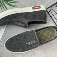 NAOISKEY?腦斯基春秋老北京布鞋男帆布鞋小雛菊男鞋一腳蹬休閑鞋透氣乞丐鞋 A0001灰色 39