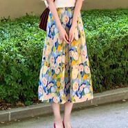 純邇小清新套裝裙夏季雪紡連衣裙女2025年新款小個(gè)子夏天氣質(zhì)碎花裙子 單獨(dú)裙子 L