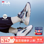 FILA斐樂童鞋兒童跑步鞋2024中大童男女童兒童復(fù)古跑鞋 深灰藍(lán)/奶白-NG 37碼 內(nèi)長23.5cm