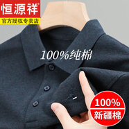 恒源祥100%純棉男士polo衫短袖t恤男夏裝純色半袖翻領(lǐng)體恤打底衣服 青灰 20529短袖 XL 175