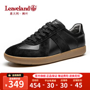 楓葉（leaveland）意大利男鞋2025新品真牛皮復(fù)古情侶款德訓(xùn)鞋戶外男士運(yùn)動(dòng)休閑板鞋 【升級(jí)版抑菌】黑色（皮鞋碼） 45