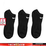 耐克（NIKE）襪子男襪子女 25新款運動健身訓練籃球襪情侶低幫時尚短襪 三雙裝 SX7678-010/三雙裝 M/24-26厘米/38-42碼