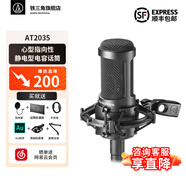鐵三角（Audio-technica） AT2035直播麥克風(fēng)主播專(zhuān)用 麥克風(fēng)話(huà)筒k歌 主播專(zhuān)業(yè)錄音話(huà)筒 專(zhuān)業(yè)設備 電腦麥克風(fēng)聲卡調試 AT2035黑色【品牌TOP1】【贈1V1調音】