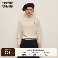 Teenie Weenie小熊女裝冬裝簡(jiǎn)約綿羊毛雙層休閑時(shí)尚高領(lǐng)毛衣打底衫 象牙白 M 165