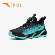安踏（ANTA）童鞋 兒童跑鞋冬秋男童運動(dòng)鞋旋鈕科技小學(xué)生鞋 黑/熒光水綠-5 35碼