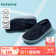 熱風男鞋一腳蹬網(wǎng)面布鞋2025年秋季新款時尚透氣休閑厚底布鞋爸爸鞋子 06蘭色 41