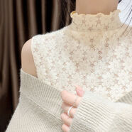 天芳芙假領(lǐng)子 女款高檔無(wú)袖假領(lǐng)子背心蕾絲打底衫女高領(lǐng)洋氣內搭高端小 杏色 均碼