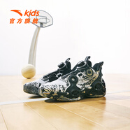 安踏兒童異形系列童鞋男童新款運(yùn)動球鞋夏季透氣大童緩震耐磨籃球鞋 【霸道】銀/黑/熒光亮深紅-4 40 40碼/25cm